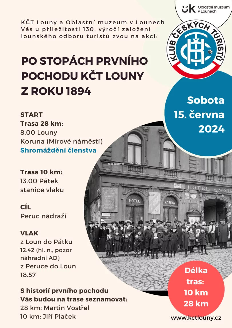 Po stopách prvního pochodu KČT Louny z roku 1894